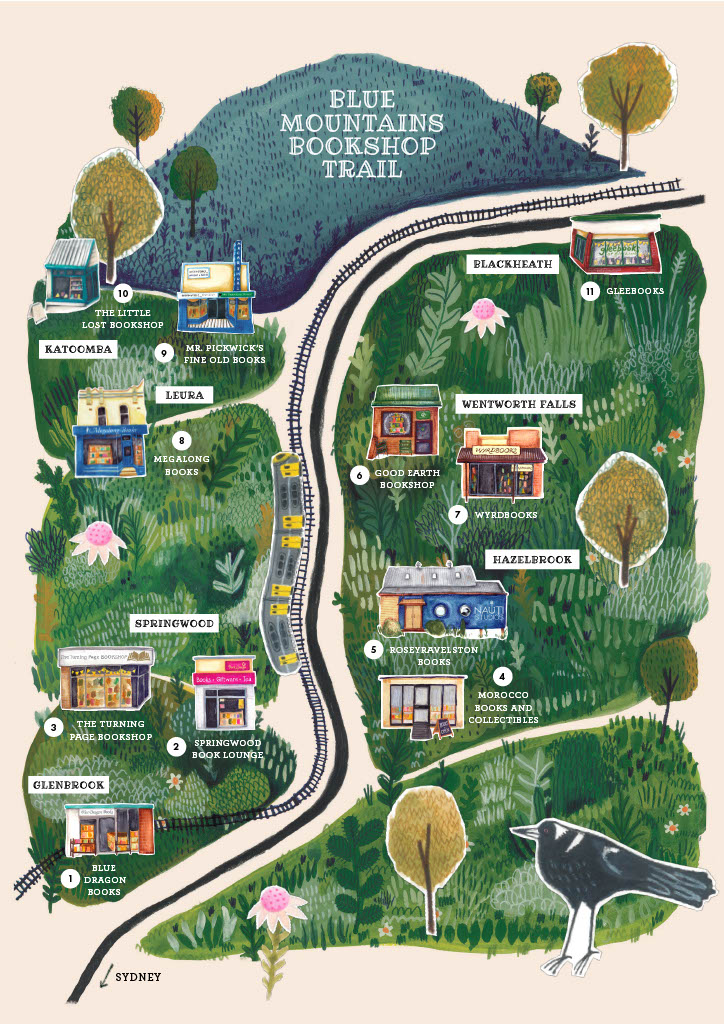 blue mountains bookshop trail map