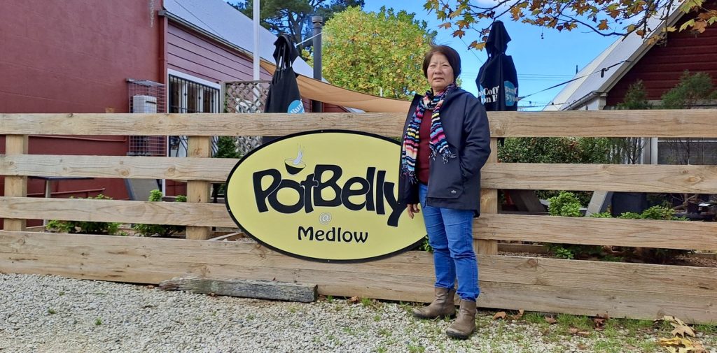 Carlene Martin outside the Potbelly Café in Medlow Bath