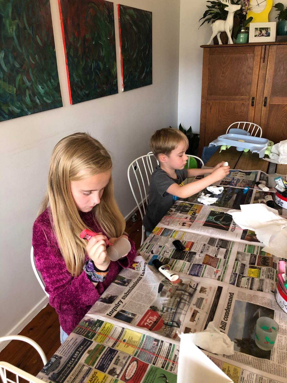 kids making origami