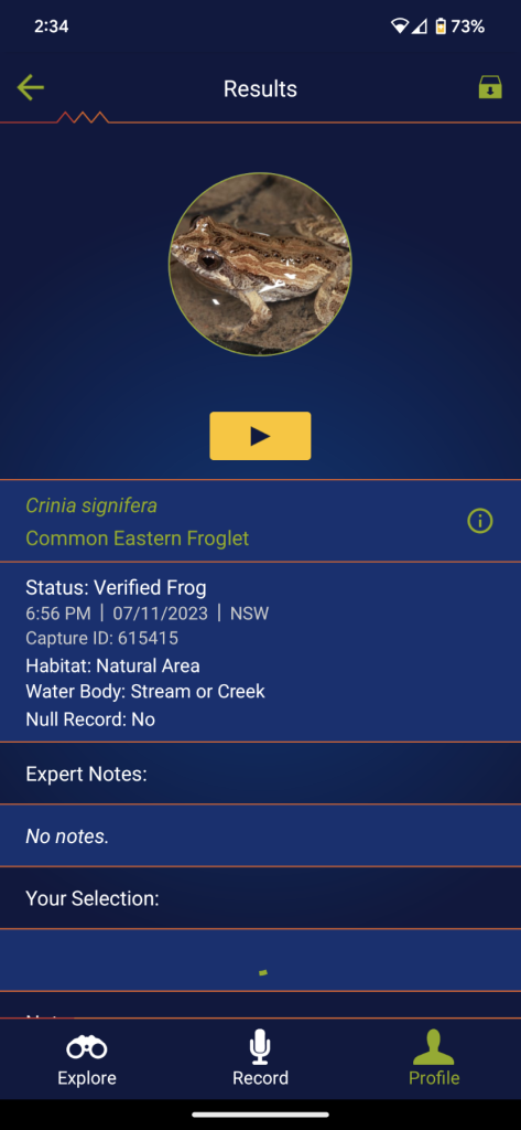 Frog ID screenshot