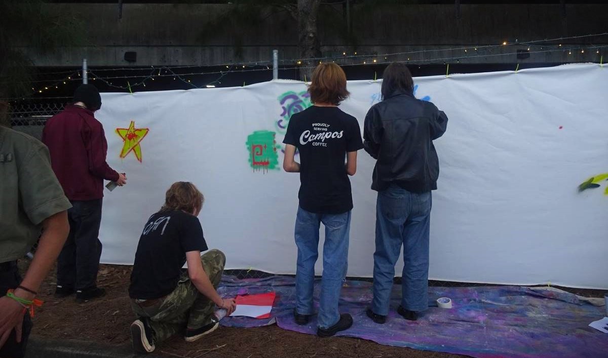 street art wall at springwood lot party