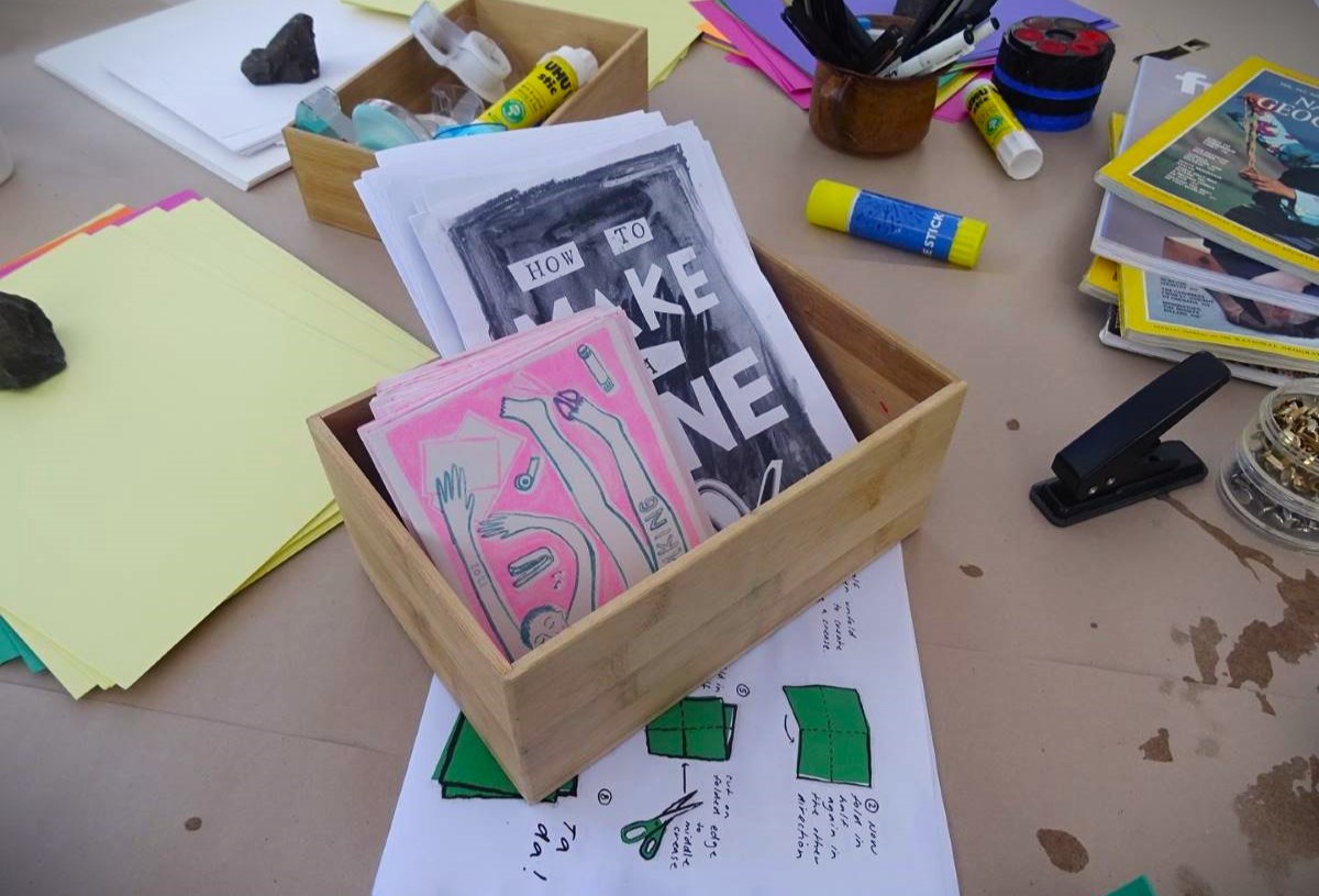 Zine stall at Springwood lot party
