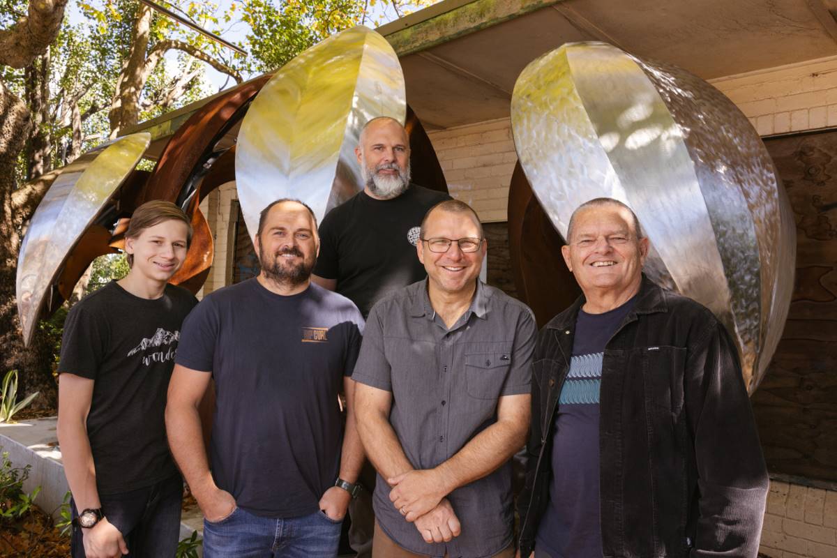 From left: Zac Mitchell, Dan Mitchell, Rob Mitchell, Joel Mitchell and Barry Mitchell.