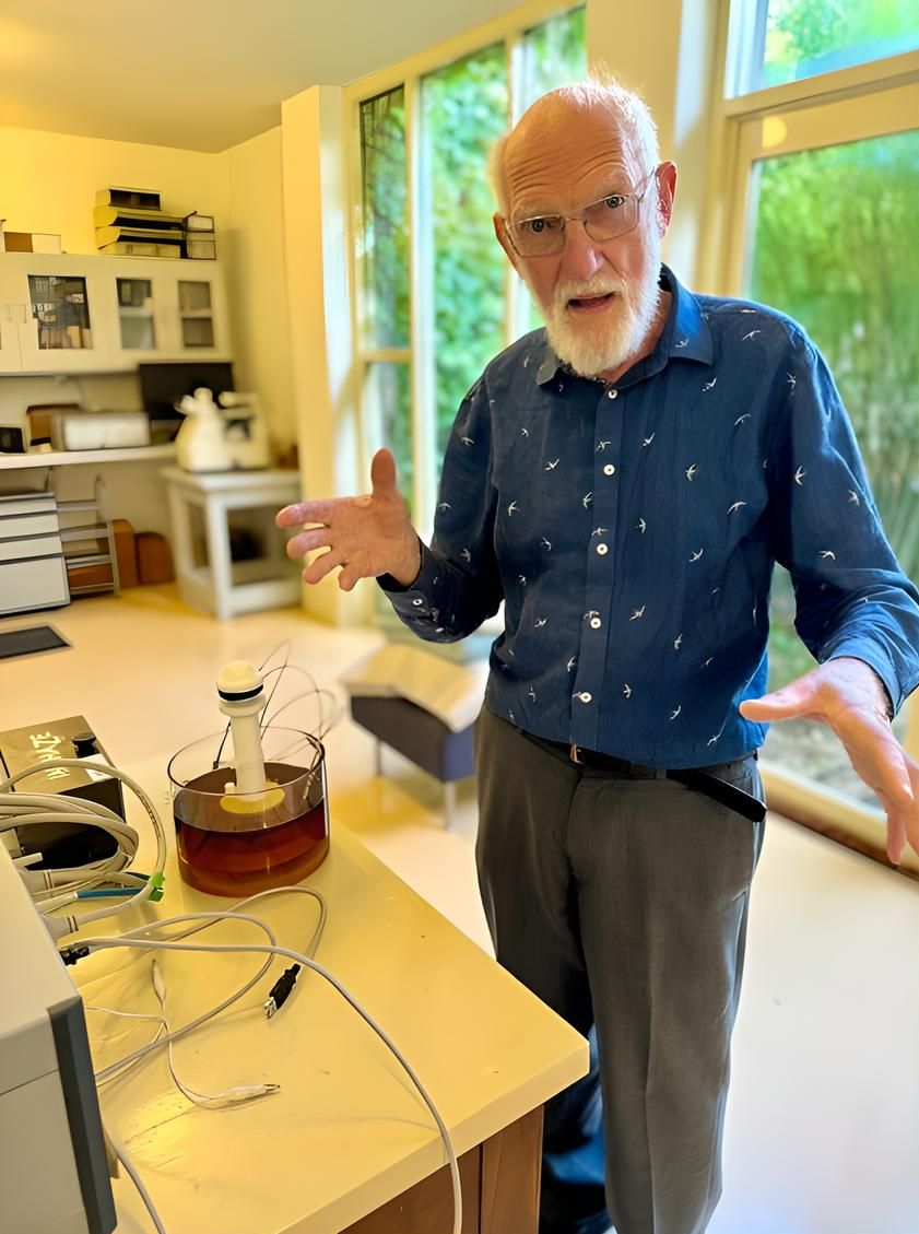 Hans Coster in his laboratory