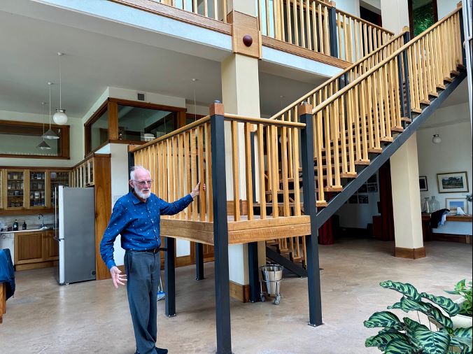 Hans and stairs at hobbit hall