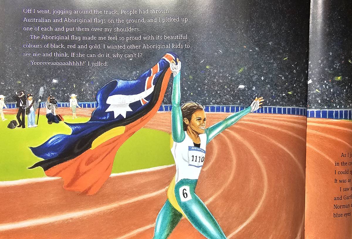 A detail from Born to Run written by Cathy Freeman and illustrated by Charmaine.