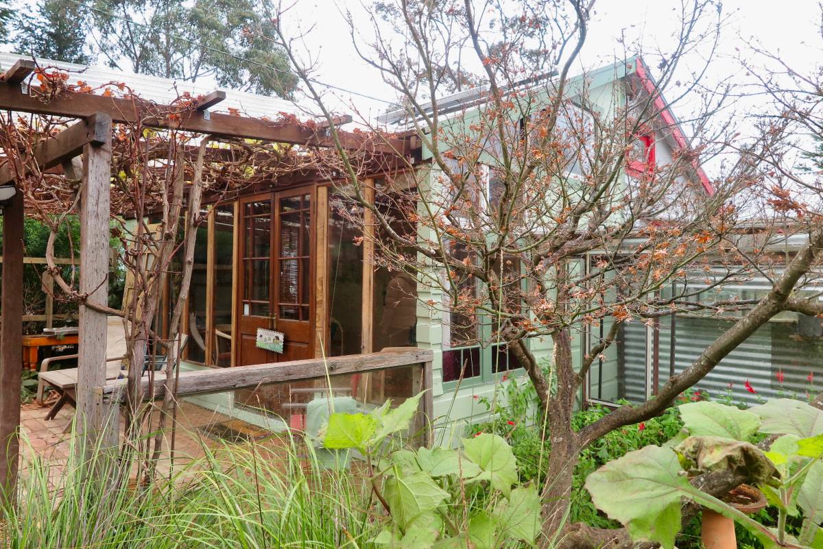 The off grid studio at the back of Rosemary’s home