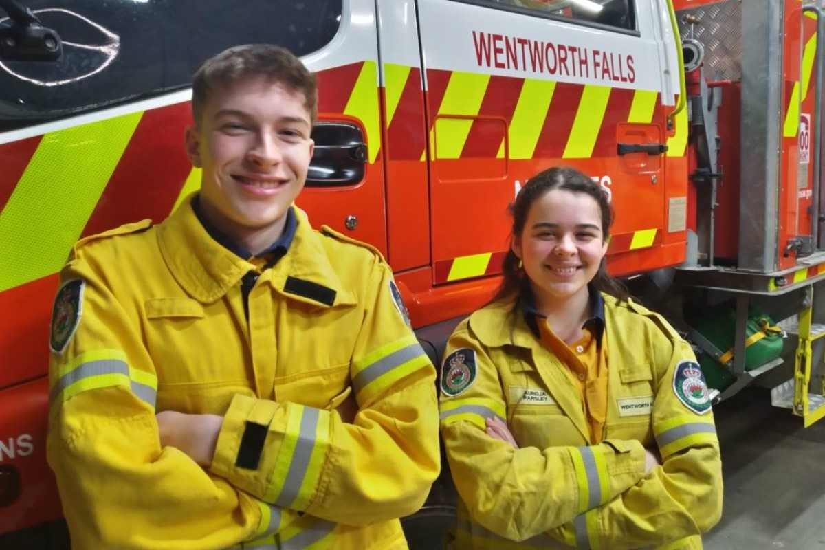 young rfs volunteers at wentworth falls brigade