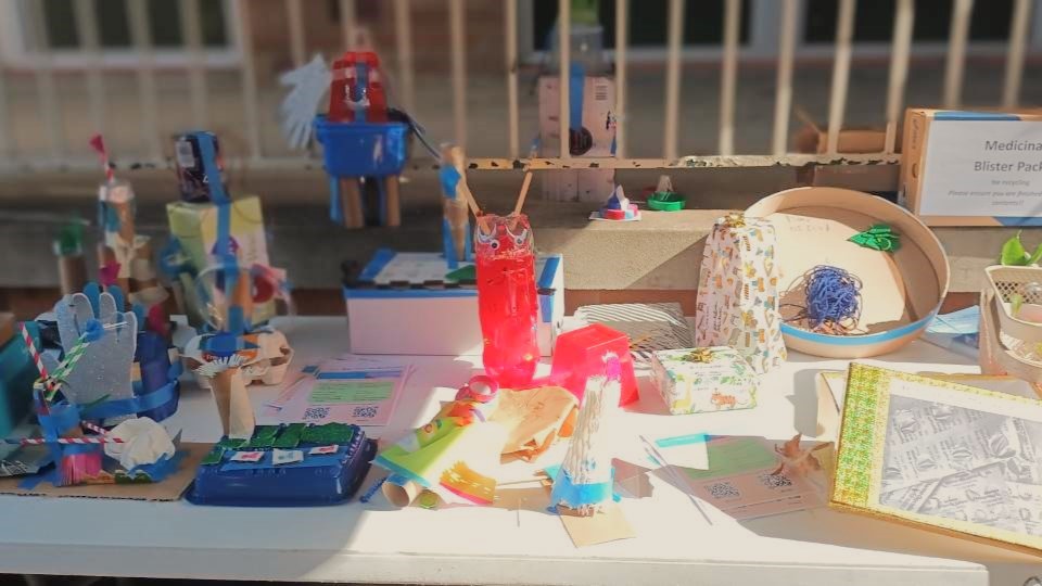 some of the art works entered in the Trash to Treasure Creative Prize.